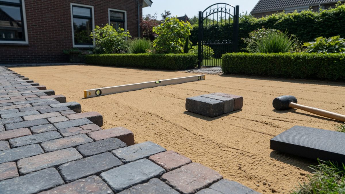 Aanleg van een stevige fundering onder nieuwe bestrating