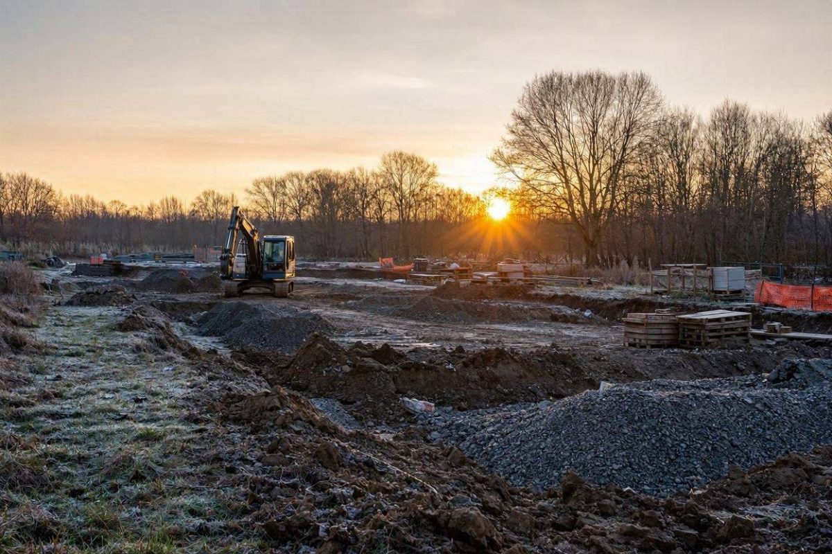 Grondwerkzaamheden worden uitgevoerd in het najaar