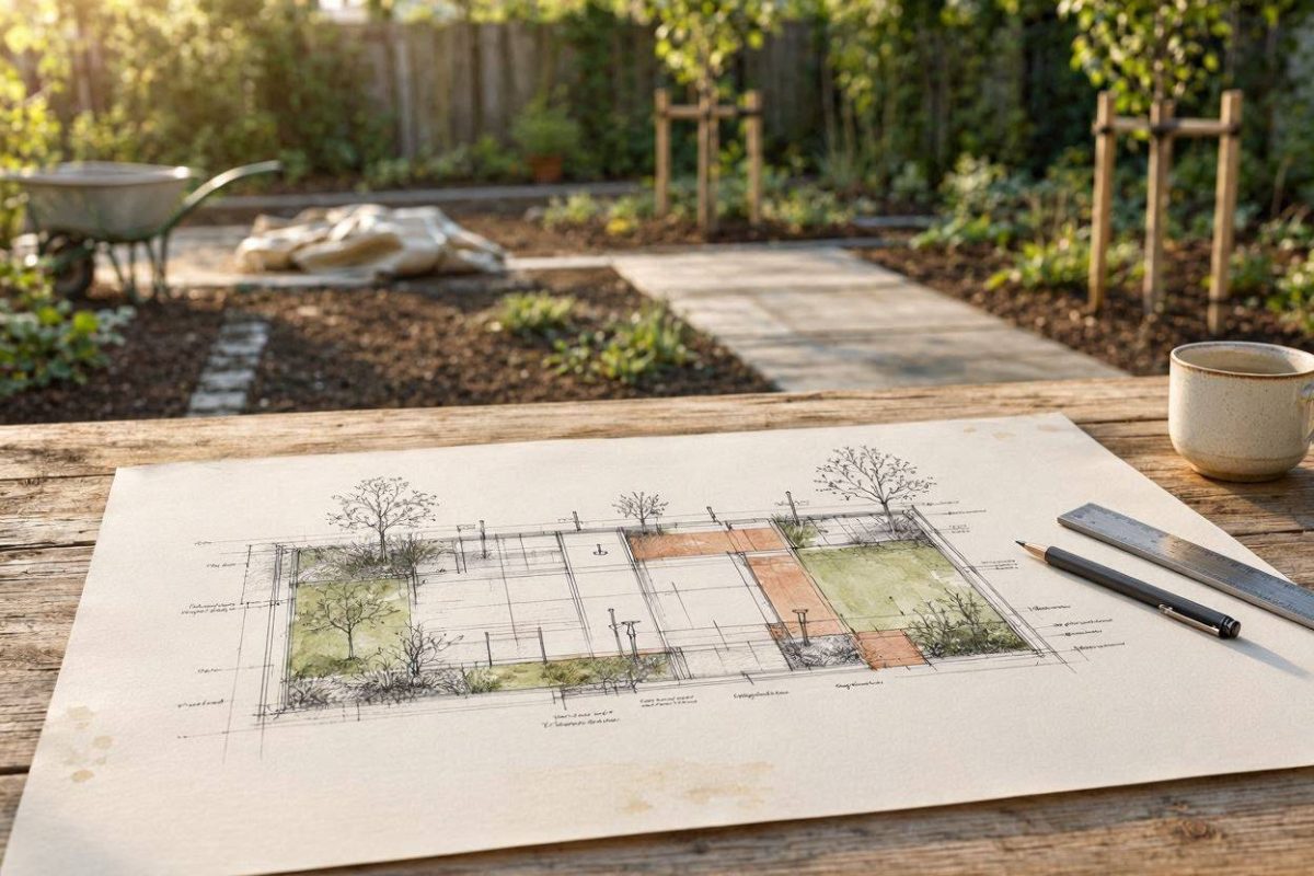 Tuinontwerp op tafel als basis voor de aanleg